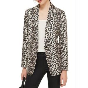 TOPSHOP Leopard Print Blazer Jacket Women's Size‎ 8 Button Front